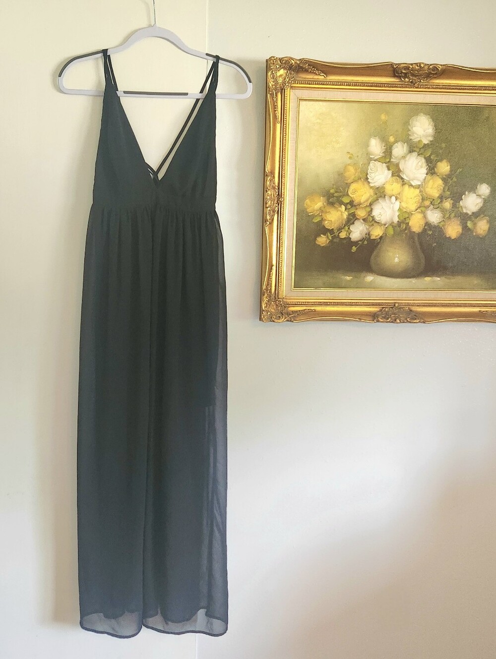 Hyfve Sleeveless Black V-Neck Maxi Dress